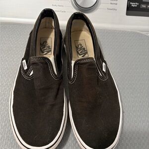 Vans Black Canvas Slip-On Sneakers